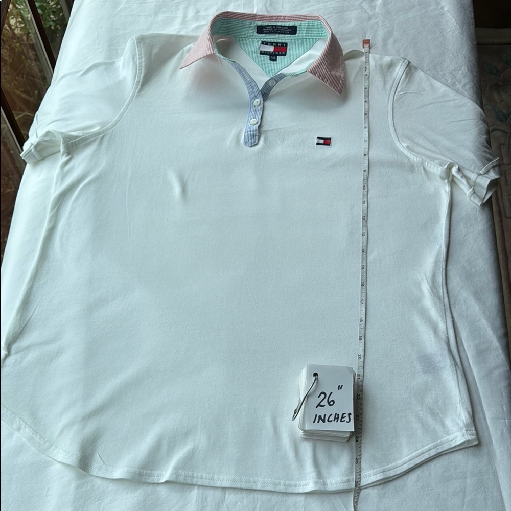 Like New Tommy Hilfiger Cotton Polo with Preppy Seersucker Fabric - Picture 11 of 12